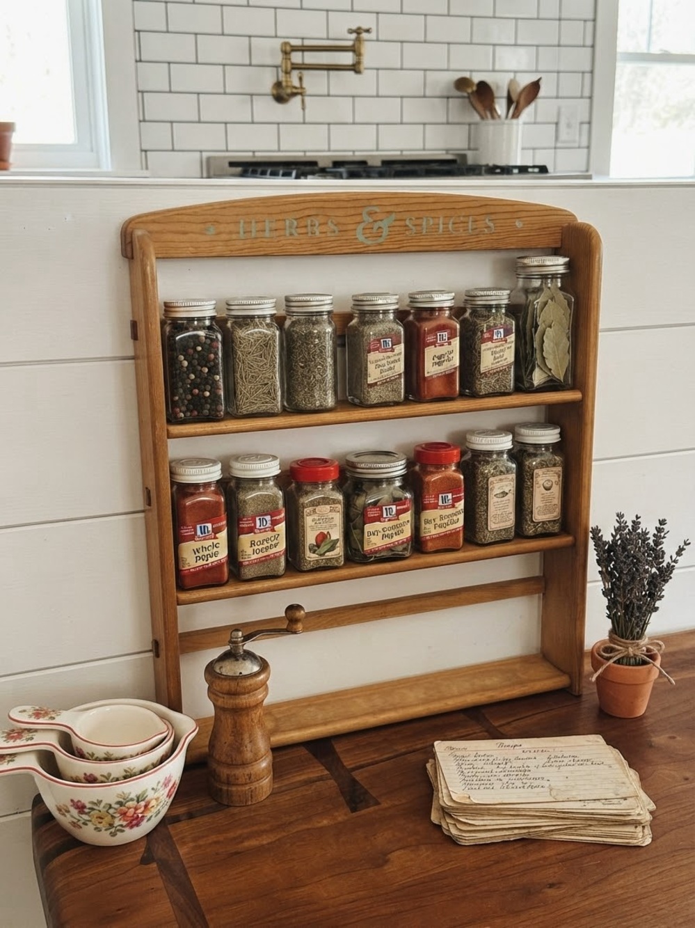 Vintage McCormick 3-Tier Wooden Spice Rack – Holds 24 Jars (Wall or Counter)